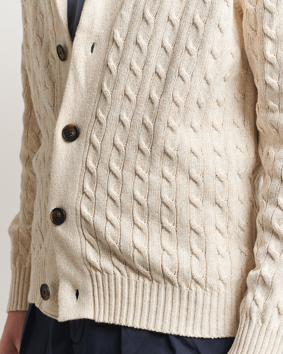 Herren | Pullover | Kiton | Shawl Collar Cardigan Beige