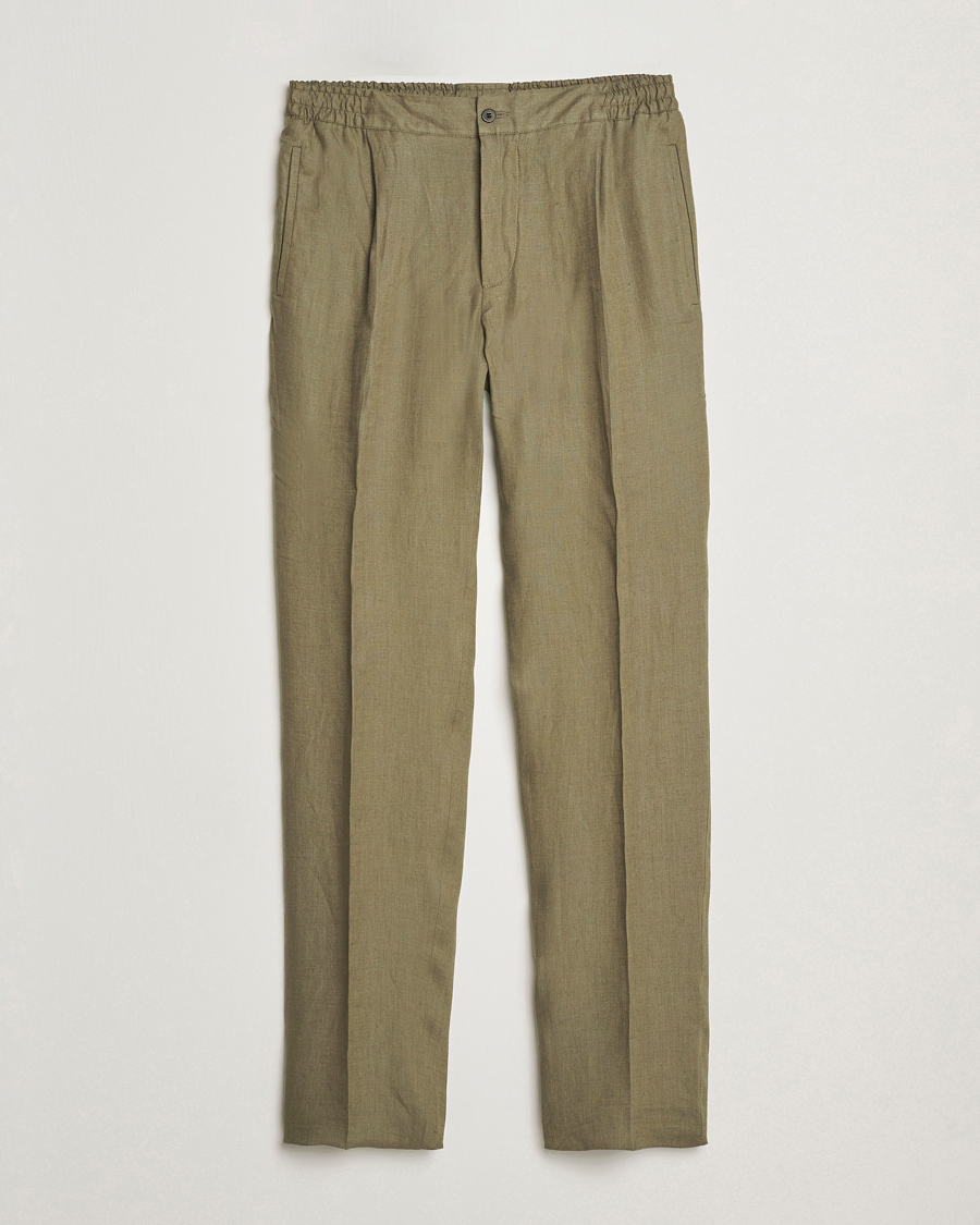 Herren | Hosen | Kiton | Linen Drawstring Pants Olive