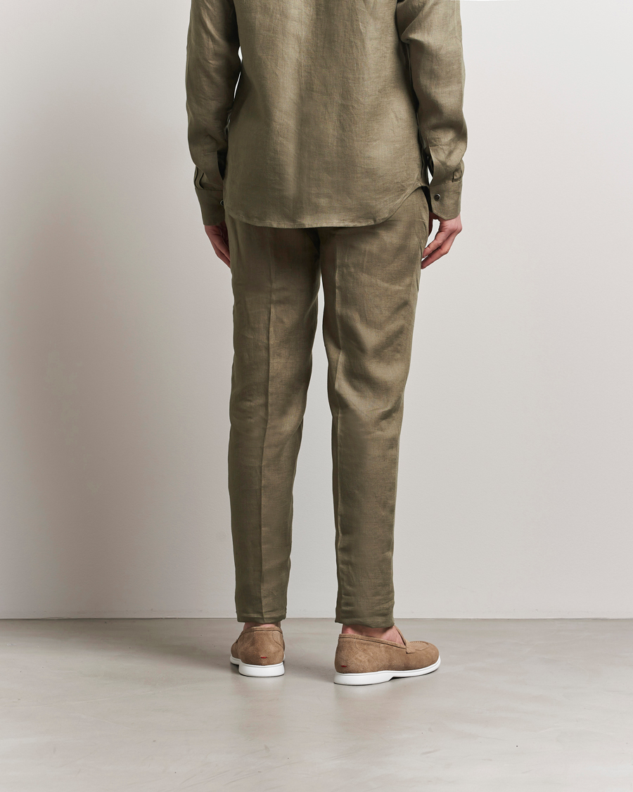 Herren | Hosen | Kiton | Linen Drawstring Pants Olive