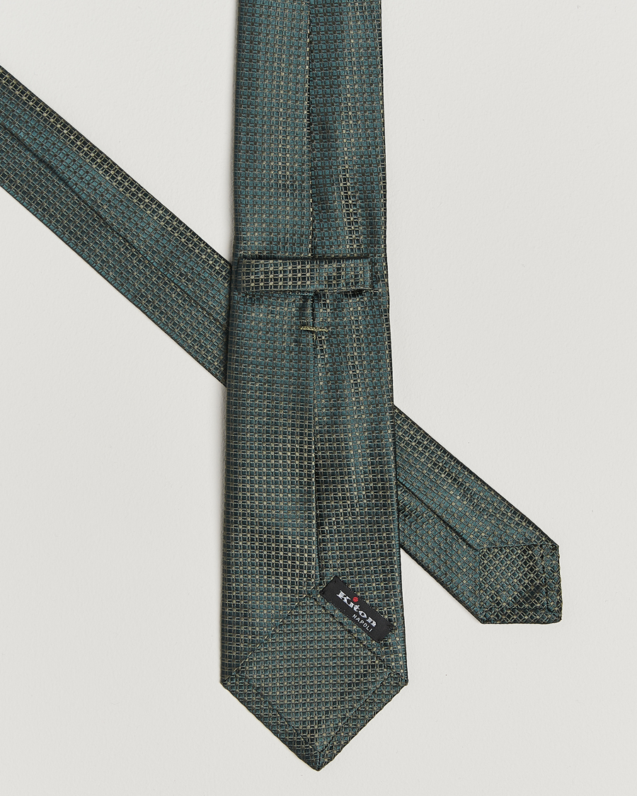 Herren | Kiton Structured Silk Tie Dark Green | Kiton | Structured Silk Tie Dark Green