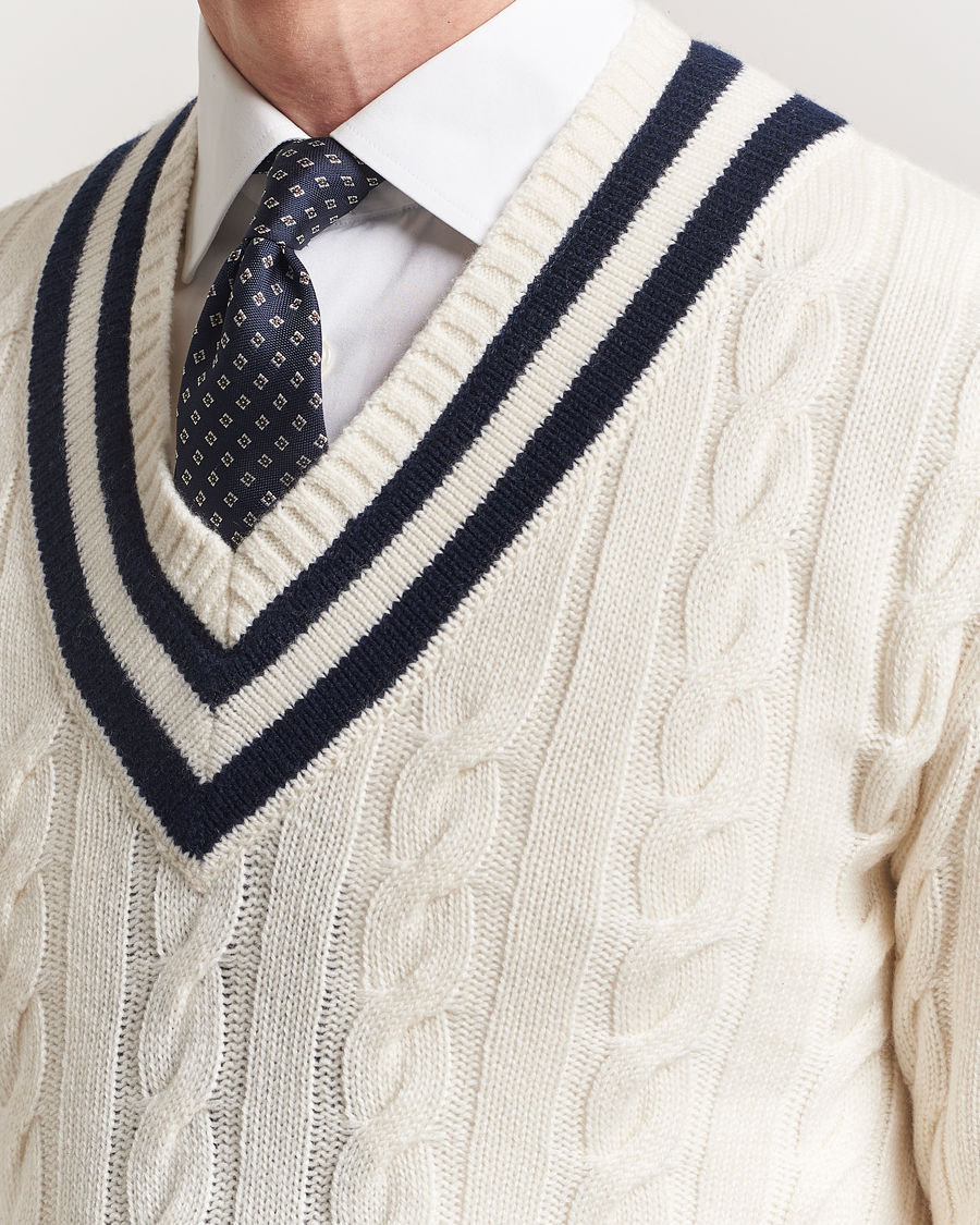 Herren | Pullover | Ralph Lauren Purple Label | Cashmere Crickett Sweater Cream
