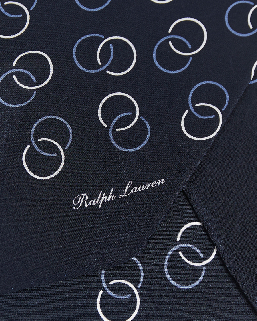 Herren | Ralph Lauren Purple Label Linked Rings Neck Scarf Navy | Ralph Lauren Purple Label | Linked Rings Neck Scarf Navy