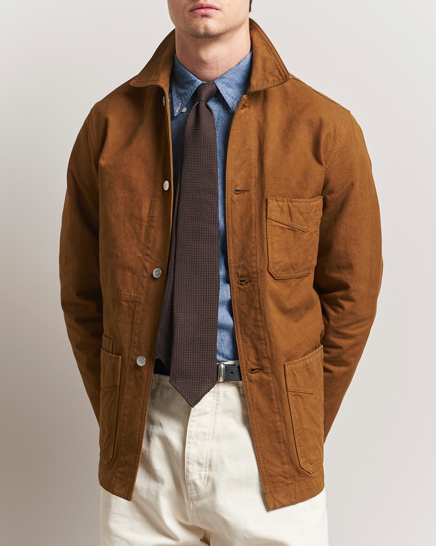 Herren | Jacken | Drake's | Duck Cotton Canvas Chore Jacket Tobacco