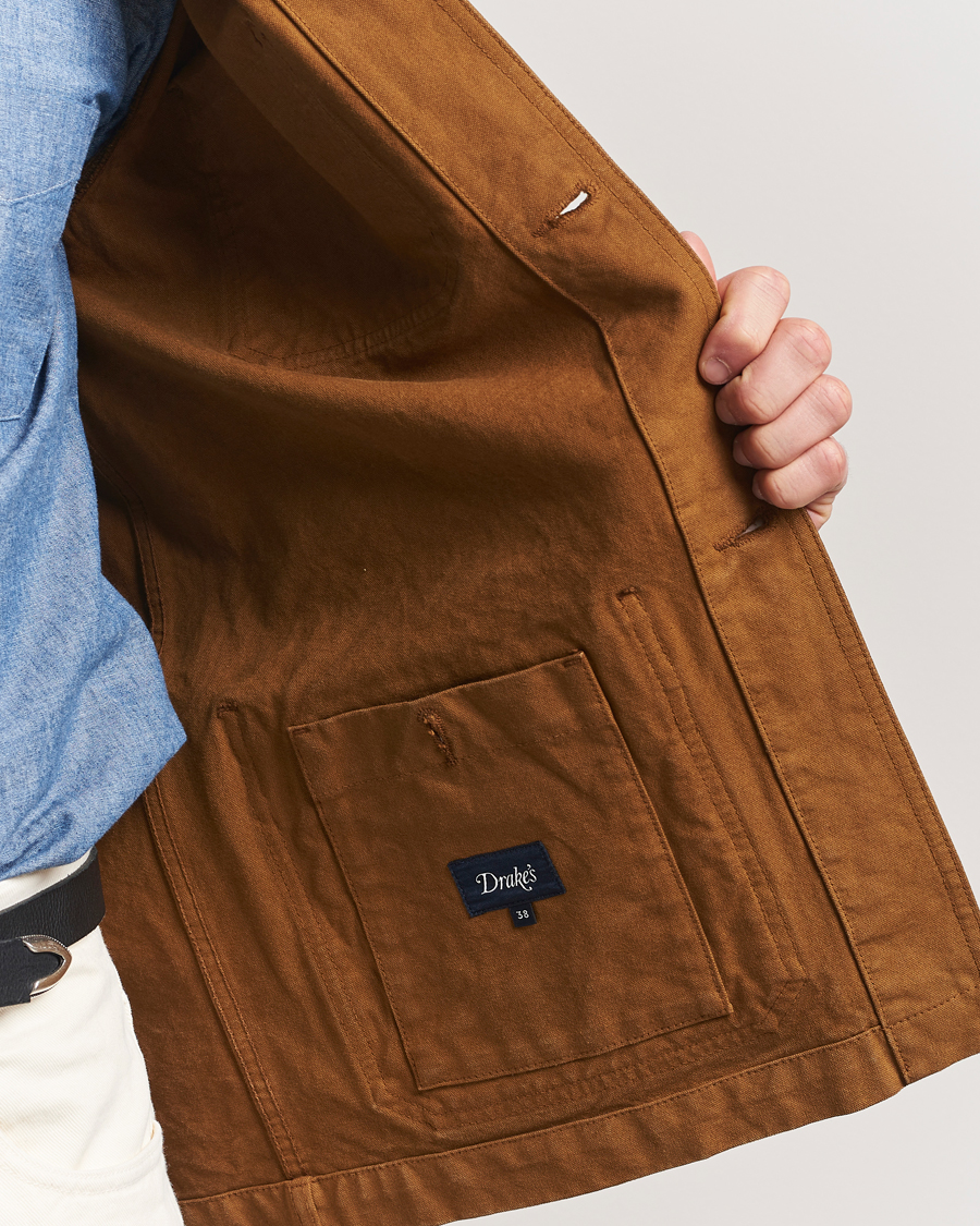 Herren | Jacken | Drake's | Duck Cotton Canvas Chore Jacket Tobacco