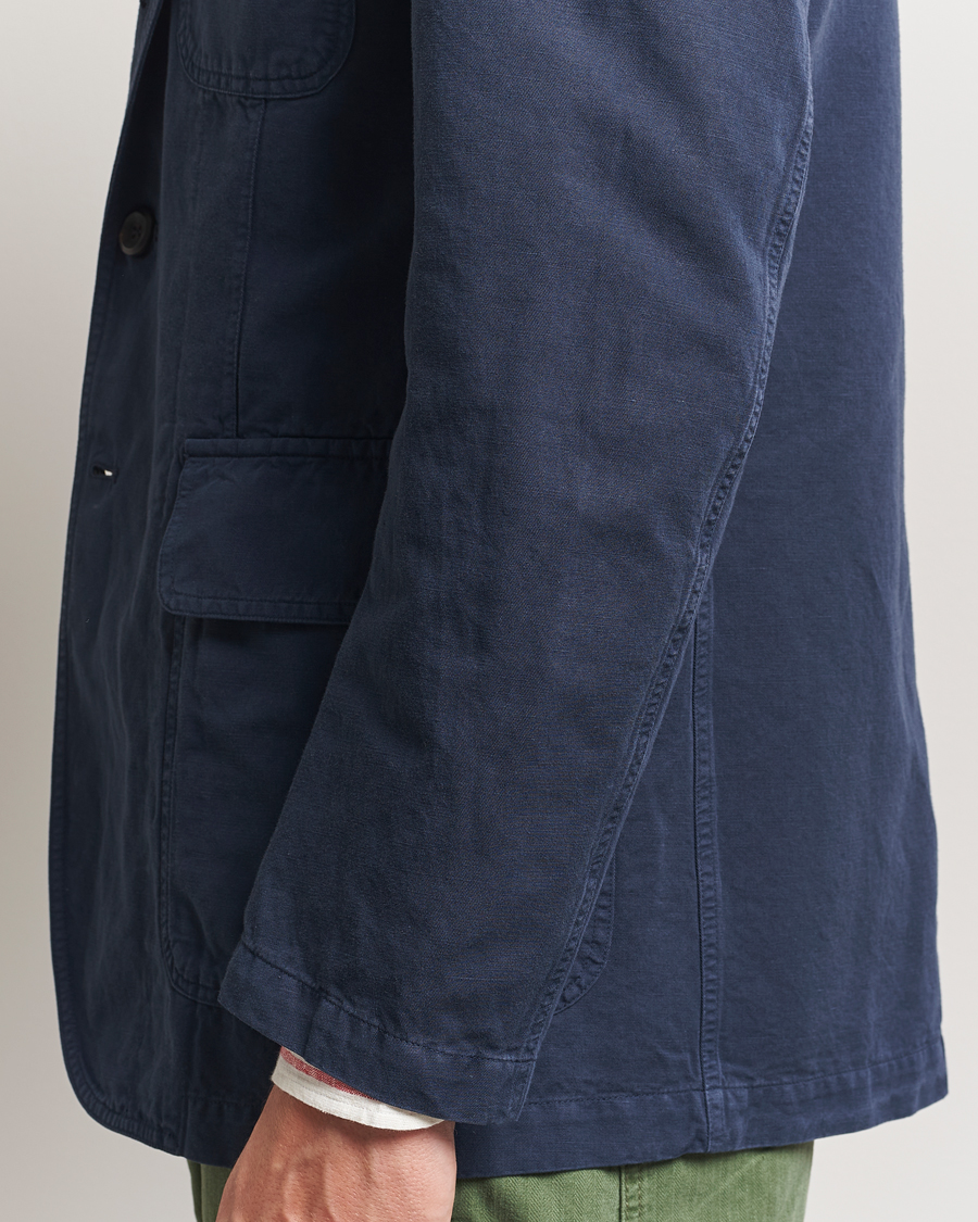 Herren | Sakkos | Drake's | MKI Cotton/linen Games Blazer Navy