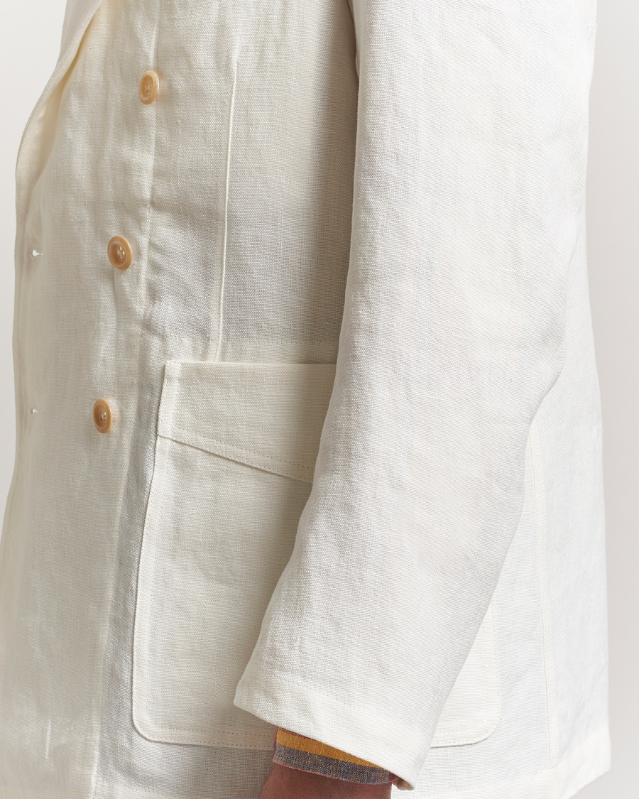 Herren | Sakkos | Drake's | MKIII Linen Games Double Breasted Blazer Ecru