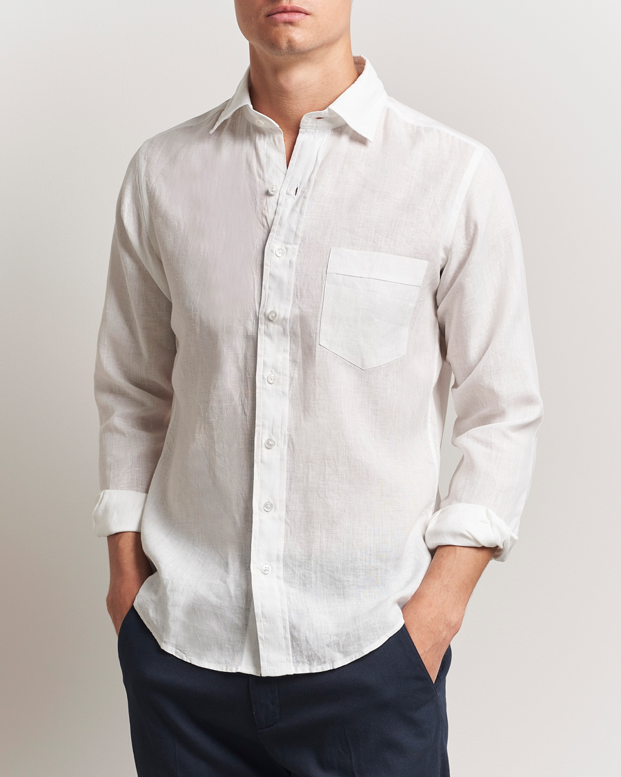 Herren | Hemden | Drake's | Linen Summer Shirt Ecru
