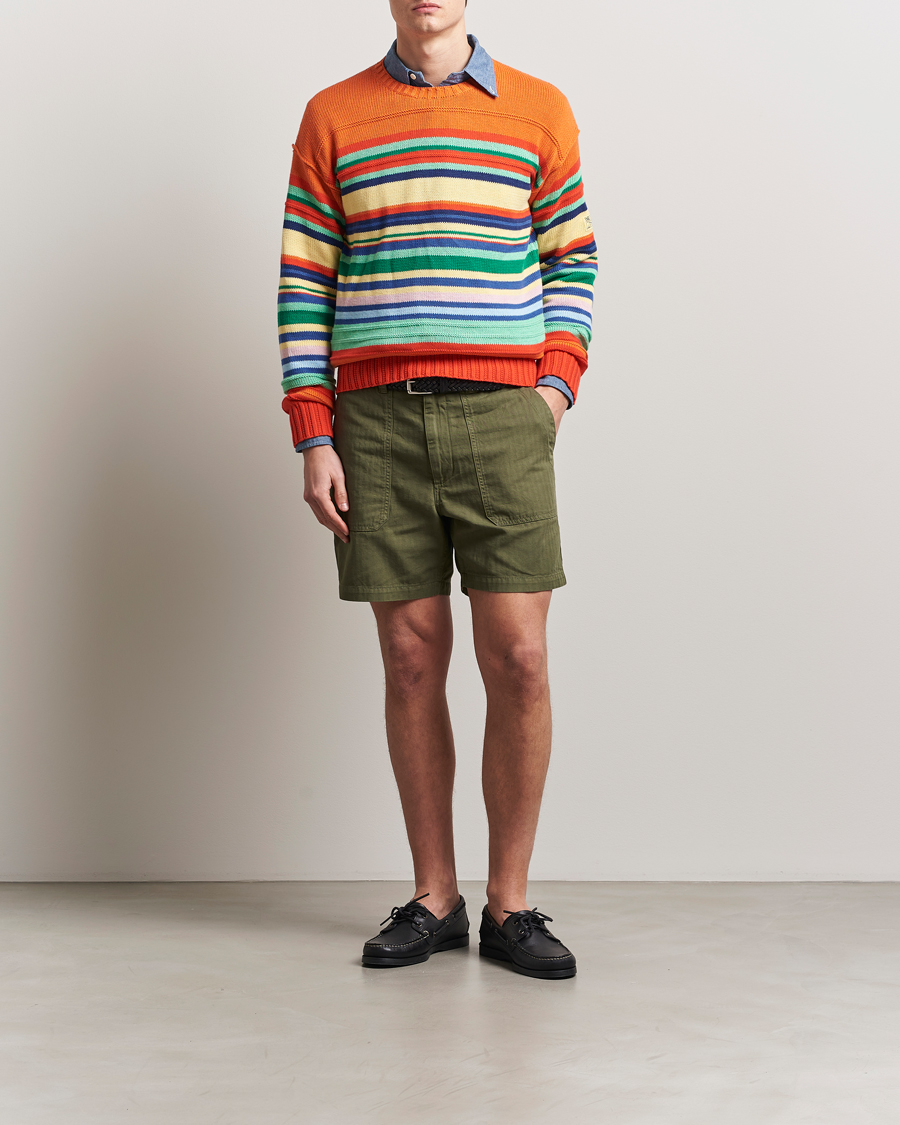 Herren | Shorts | Drake's | Fatigue Cotton Shorts Olive