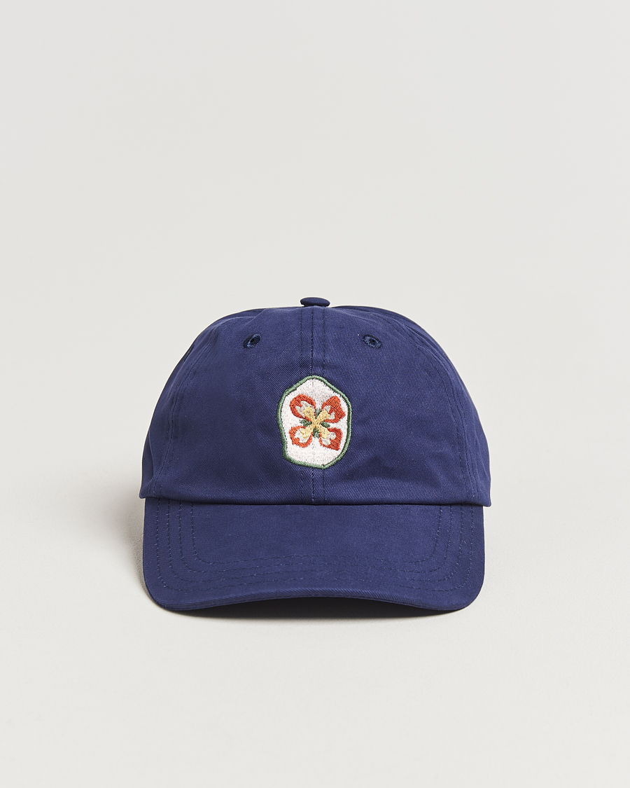 Herren | Drake's Petal Flower Baseball Cap Navy | Drake's | Petal Flower Baseball Cap Navy
