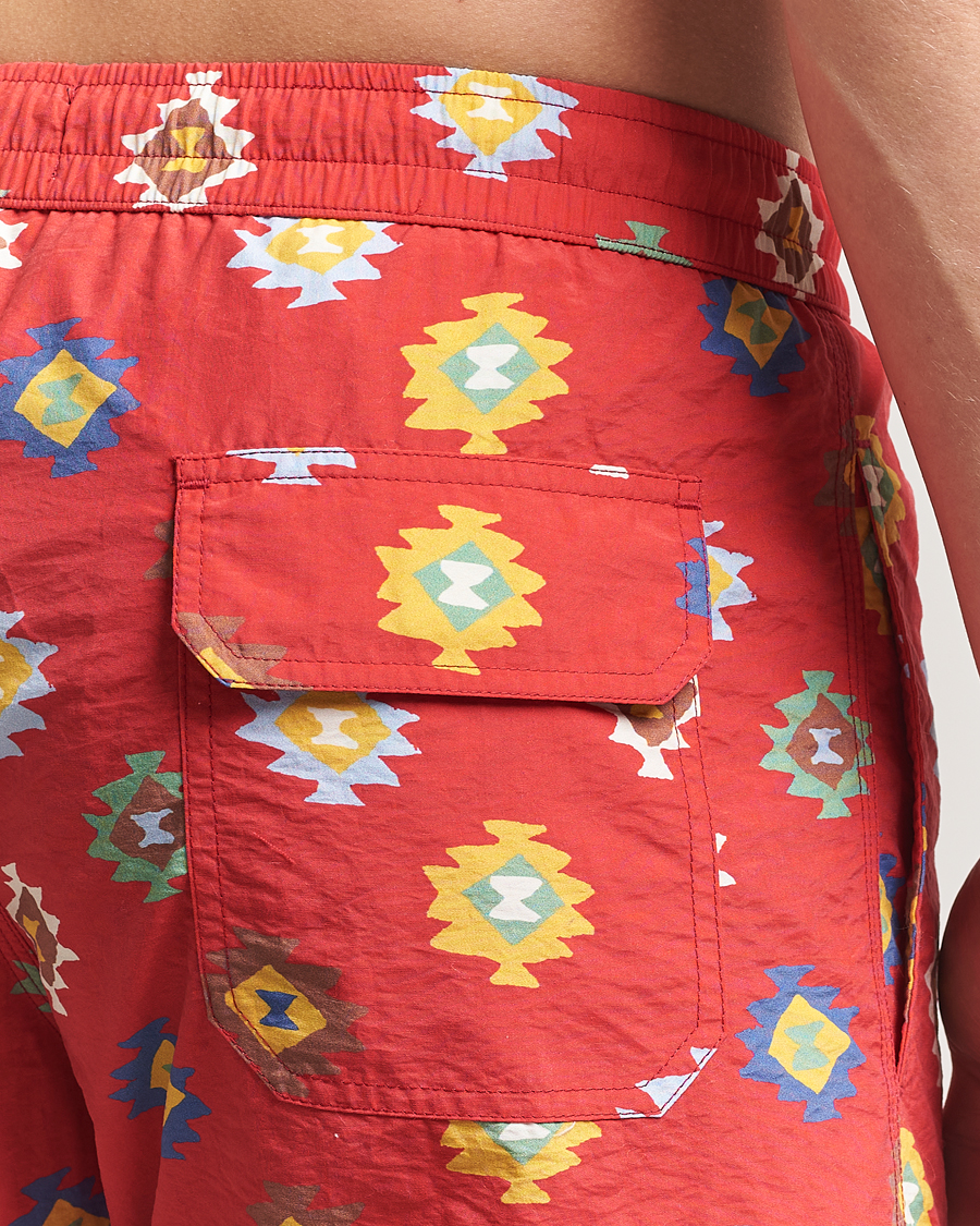 Herren | Badehosen | Drake's | Kelim Drawstring Swimshorts Red