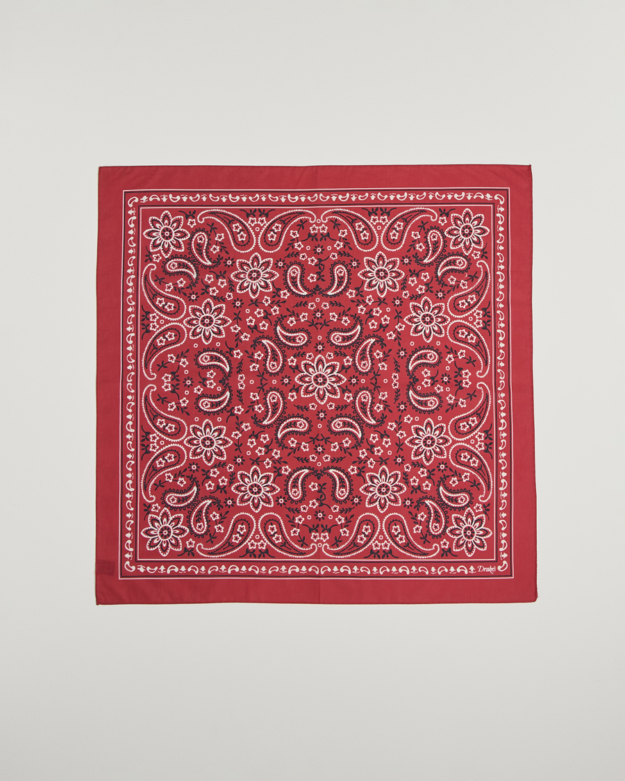 Herren | Drake's Classic Paisley Bandana Red | Drake's | Classic Paisley Bandana Red