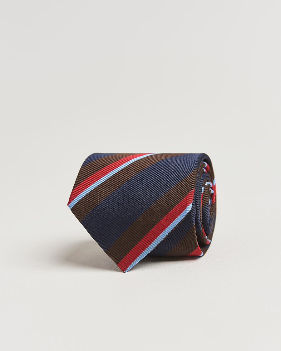 Herren | Drake's Mogador Stripe Tie Navy | Drake's | Mogador Stripe Tie Navy