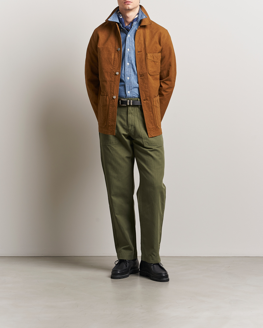 Herren | Hosen | Drake's | Fatigue Cotton Trousers Olive
