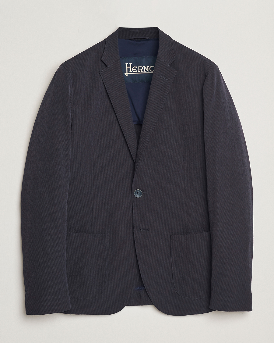 Herren | Sakkos | Herno | Seersucker Blazer Navy