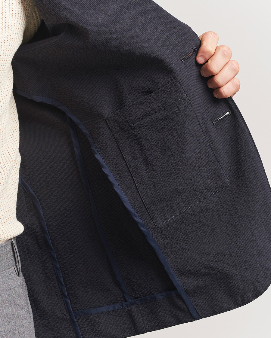 Herren | Sakkos | Herno | Seersucker Blazer Navy