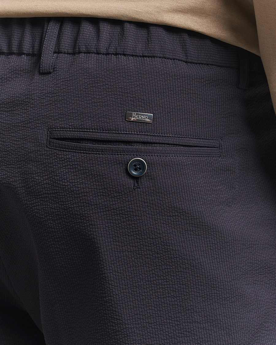 Herren | Hosen | Herno | Seersucker Drawstring Pants Navy