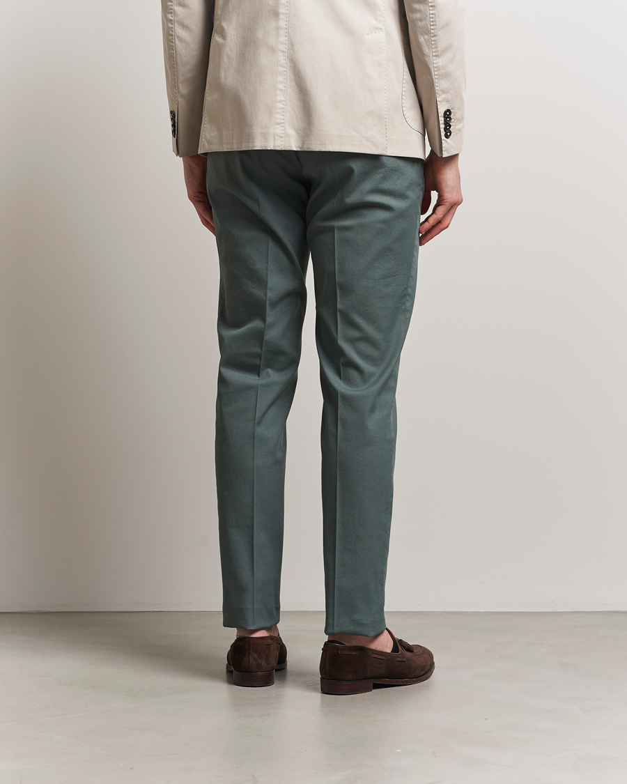 Herren | Hosen | Incotex | Slim Fit Micro Structure Cotton Chinos Green