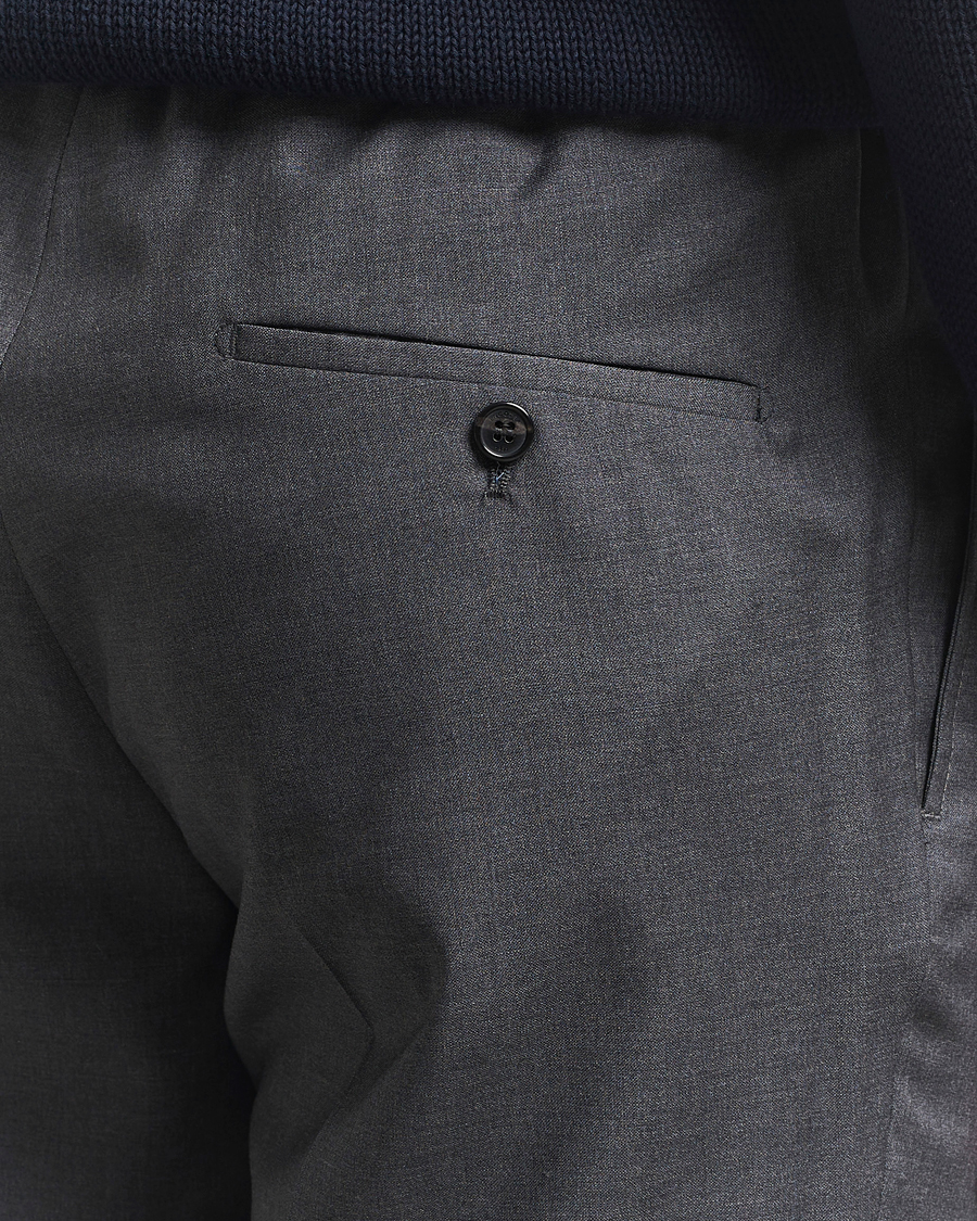 Herren | Hosen | Incotex | Drawstring Super 100s Wool Pants Medium Grey