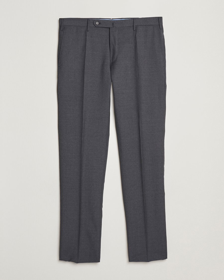 Herren | Hosen | Incotex | Slim Fit Super 100s Wool Trousers Medium Grey