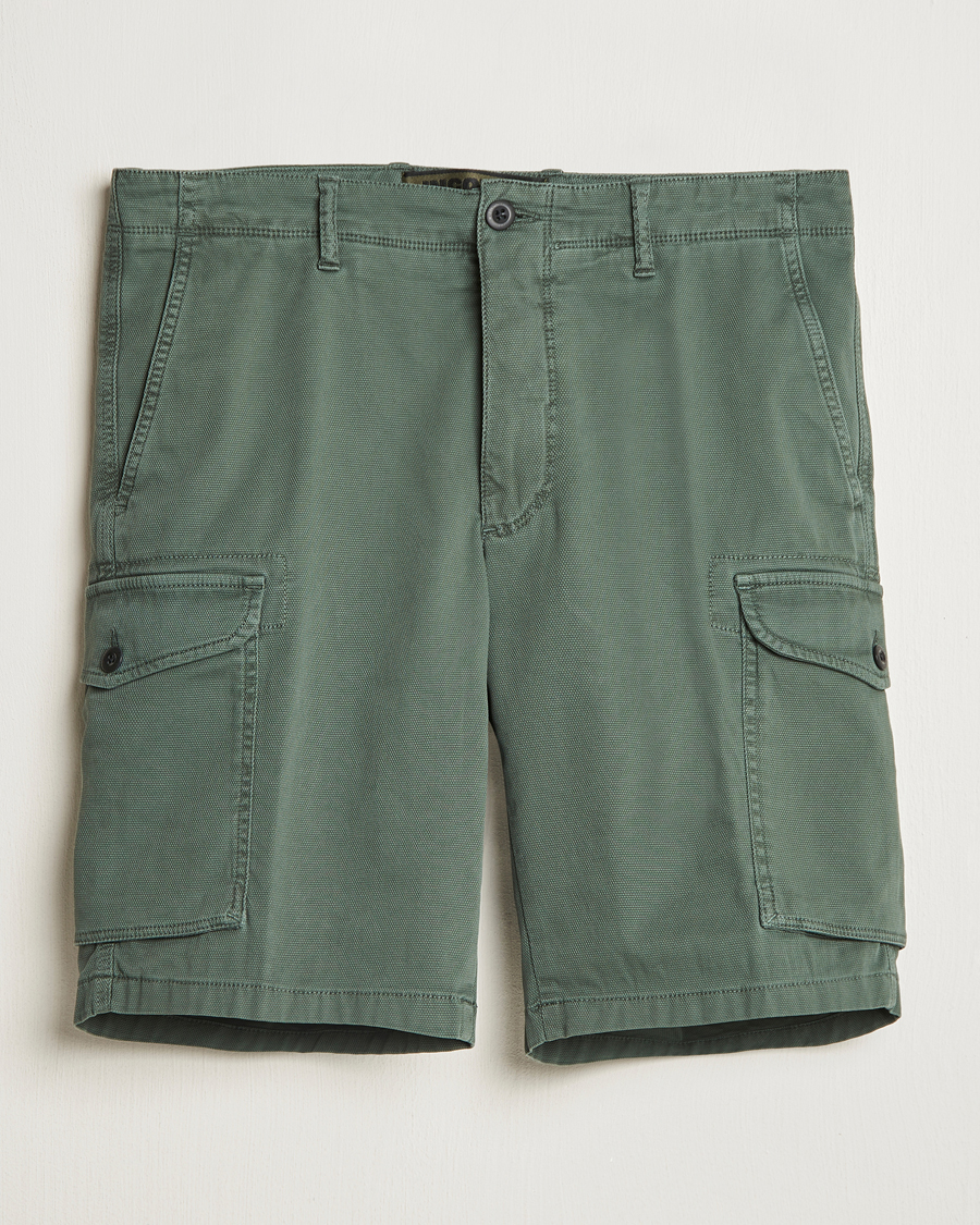Herren | Shorts | Incotex | Cotton Cargo Shorts Bottle Green