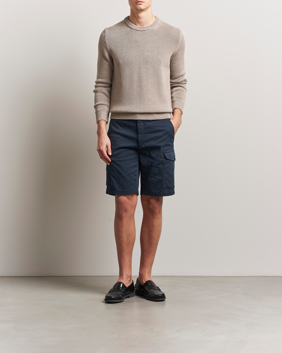 Herren | Shorts | Incotex | Cotton Cargo Shorts Navy