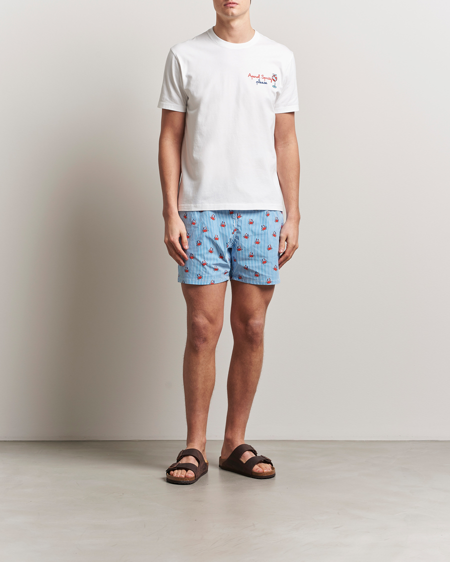 Herren | Badehosen | MC2 Saint Barth | Printed Nylon Swim Shorts Blue Crab Stripes