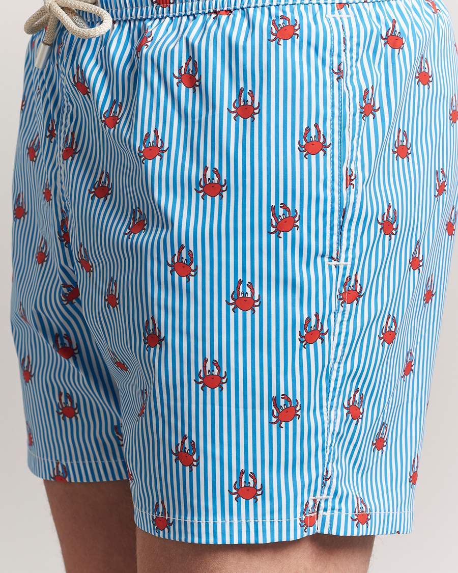 Herren | Badehosen | MC2 Saint Barth | Printed Nylon Swim Shorts Blue Crab Stripes