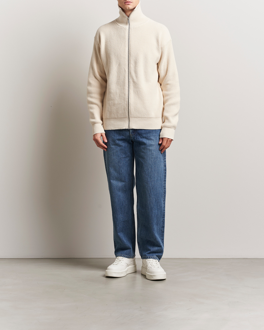 Herren | Pullover | Jil Sander | Rib Full Zip Cardigan Porcelain