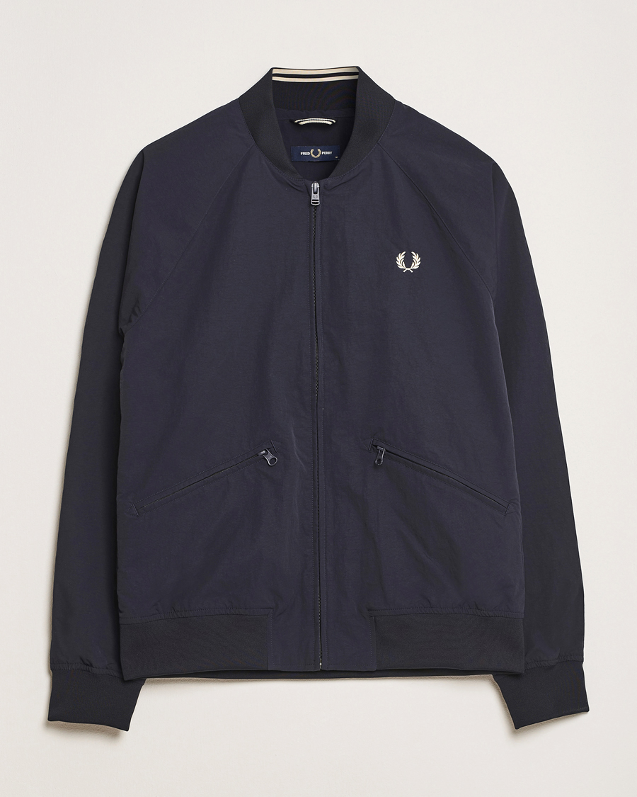 Herren | Jacken | Fred Perry | Textured Tennis Bomber Jacket Navy
