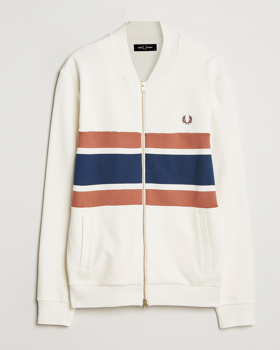 Herren | Pullover | Fred Perry | Paneled Full Zip Sweatshirt Light Ecru