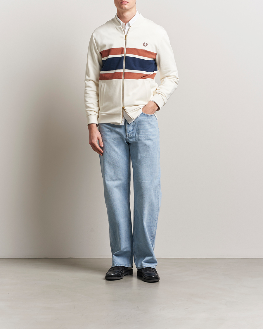 Herren | Pullover | Fred Perry | Paneled Full Zip Sweatshirt Light Ecru