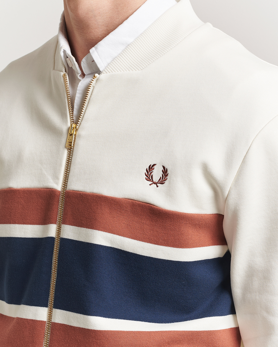 Herren | Pullover | Fred Perry | Paneled Full Zip Sweatshirt Light Ecru