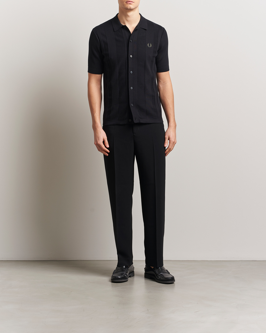 Herren | Hemden | Fred Perry | Knitted Short Sleeve Shirt Black