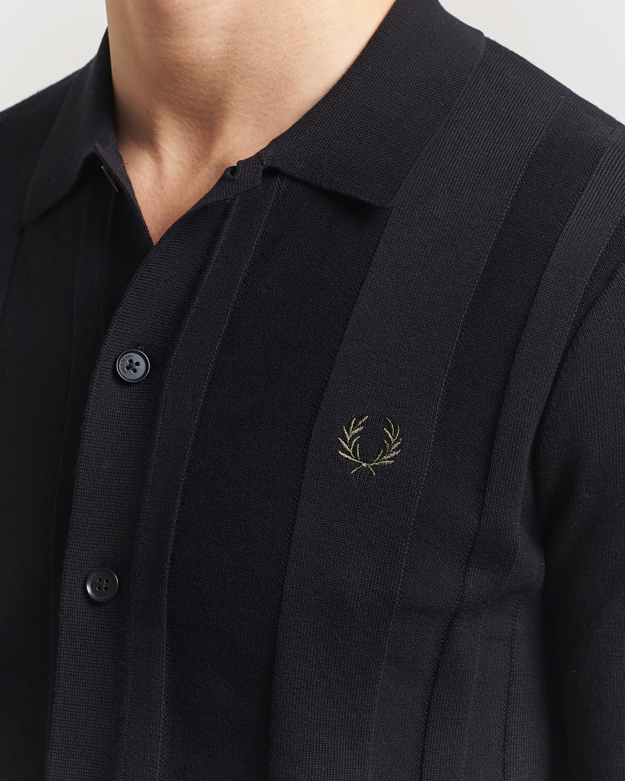Herren | Hemden | Fred Perry | Knitted Short Sleeve Shirt Black