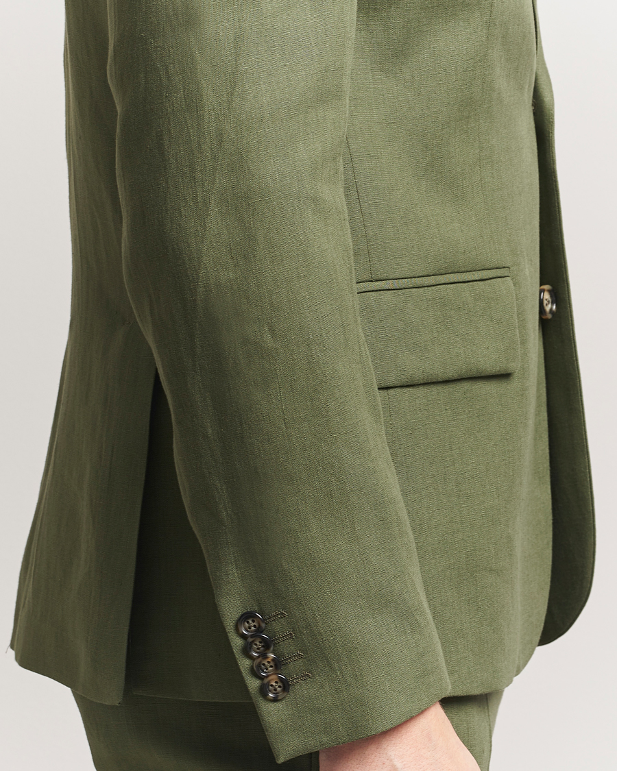 Herren | Sakkos | J.Lindeberg | Elton Super Linen Blazer Olivinie