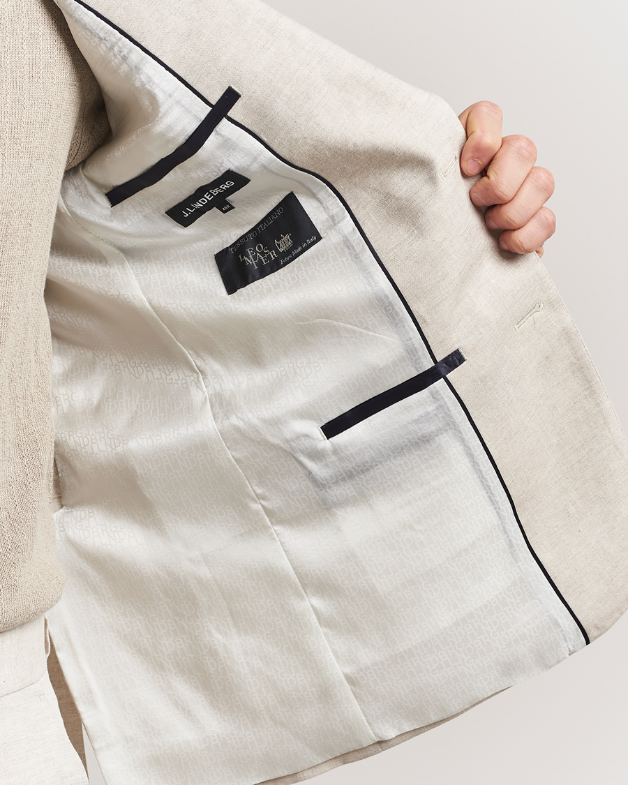 Herren | Sakkos | J.Lindeberg | Elton Super Linen Blazer Moonbeam