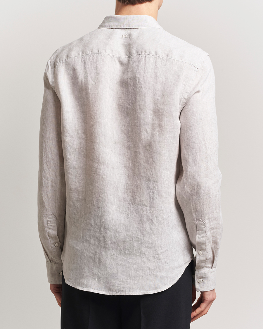 Herren | Hemden | J.Lindeberg | Slim Linen Melange Shirt Moonbeam