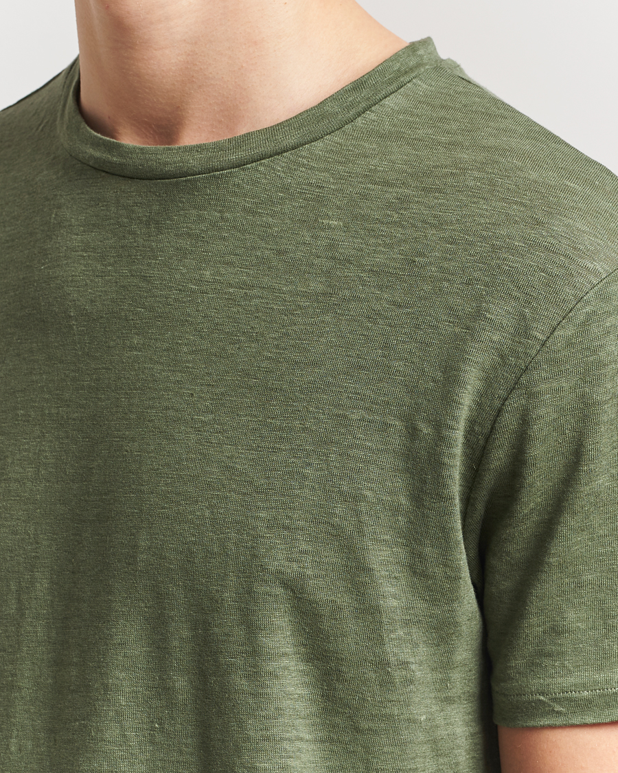 Herren | T-Shirts | J.Lindeberg | Coma Linen T-Shirt Olivinie