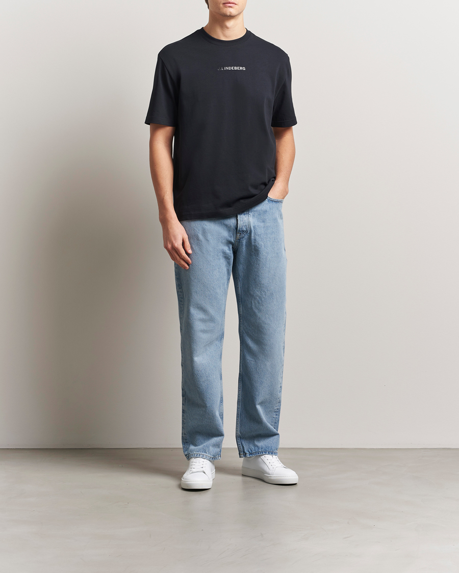 Herren | T-Shirts | J.Lindeberg | Hale Heavy Logo T-Shirt Black