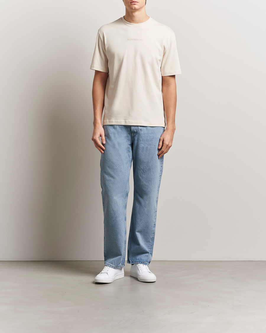 Herren | T-Shirts | J.Lindeberg | Hale Heavy Logo T-Shirt Moonbeam