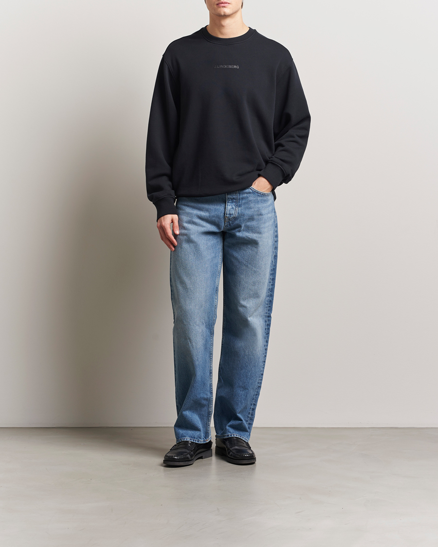 Herren | Pullover | J.Lindeberg | Callan Cotton Crew Neck Black
