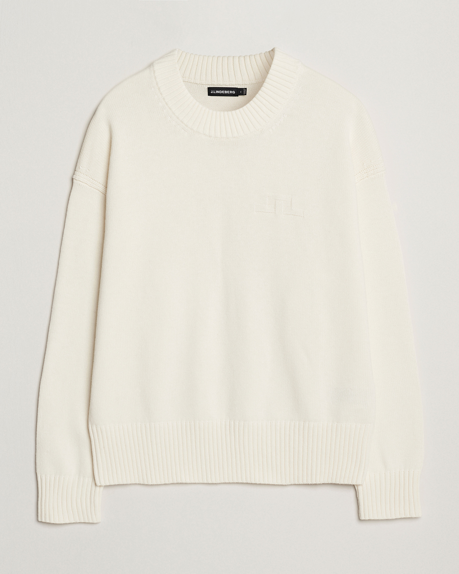 Herren | Pullover | J.Lindeberg | Eddy Cotton/Wool Crewneck White