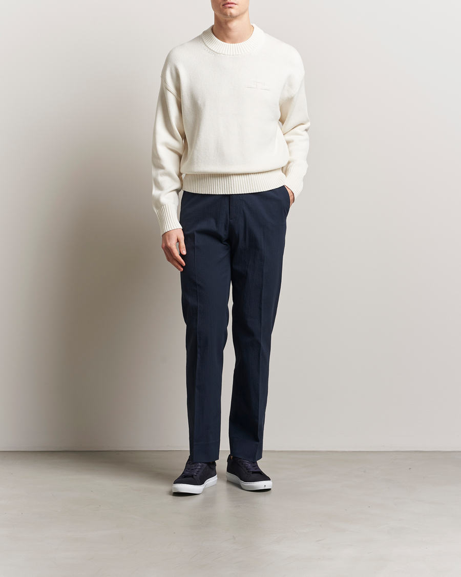 Herren | Pullover | J.Lindeberg | Eddy Cotton/Wool Crewneck White