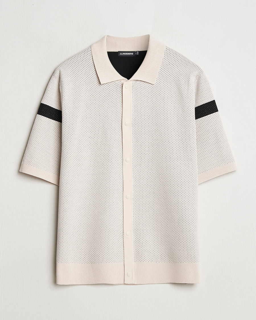 Herren | Hemden | J.Lindeberg | Rayne Short Sleeve Knitted Shirt Moonbeam