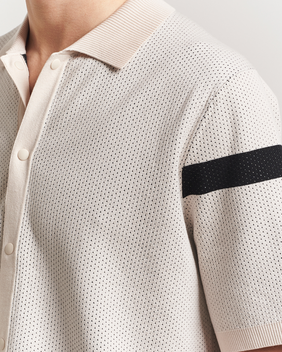 Herren | Hemden | J.Lindeberg | Rayne Short Sleeve Knitted Shirt Moonbeam