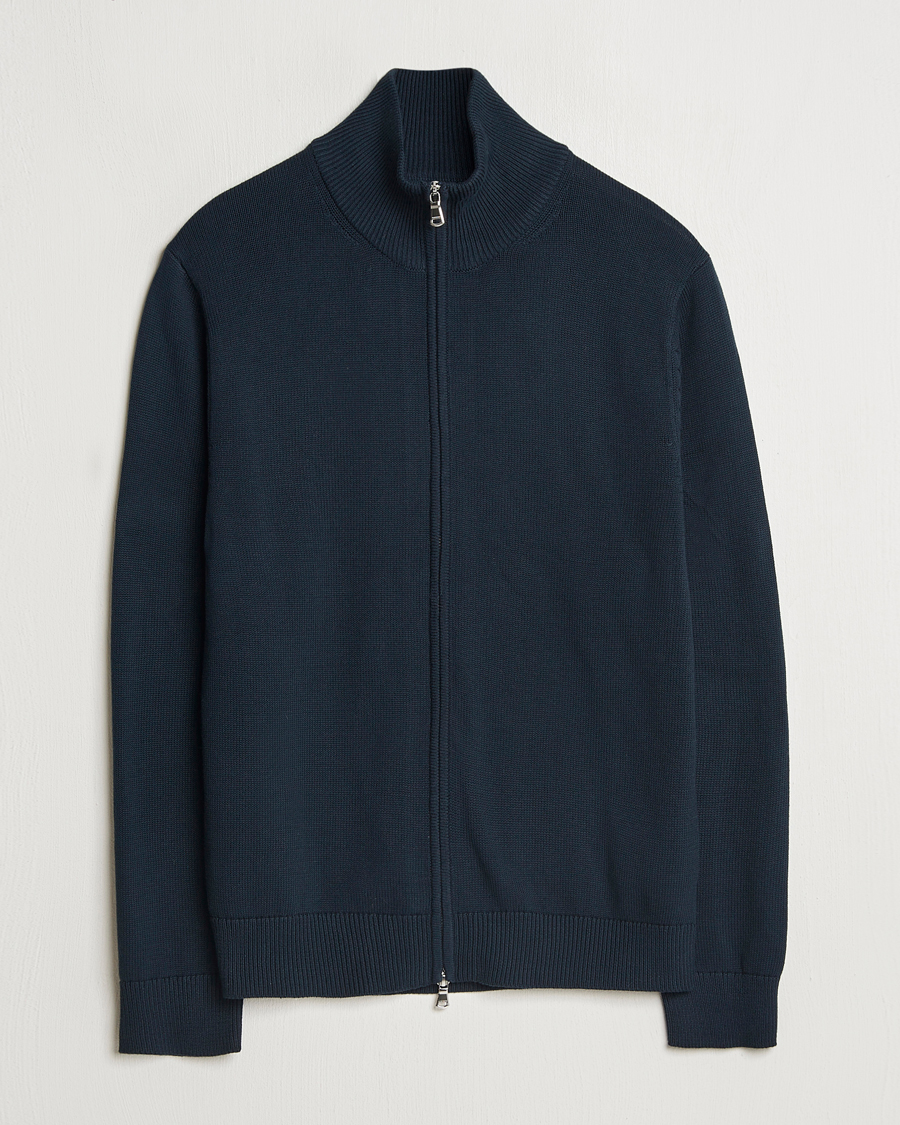 Herren | Pullover | J.Lindeberg | Alexis Full Zip Cotton Cardigan Navy