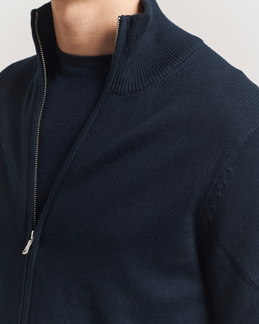 Herren | Pullover | J.Lindeberg | Alexis Full Zip Cotton Cardigan Navy
