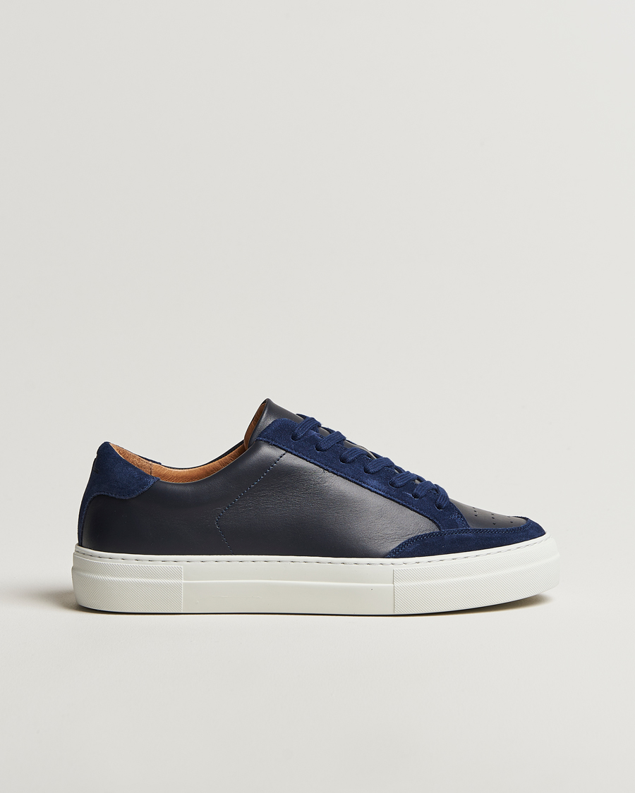 Herren | J.Lindeberg Art Signature Leather Sneaker Navy | J.Lindeberg | Art Signature Leather Sneaker Navy