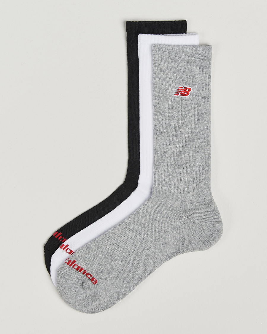 Herren | Unterwäsche | New Balance | 3-Pack Patch Logo Socks White/Grey/Black