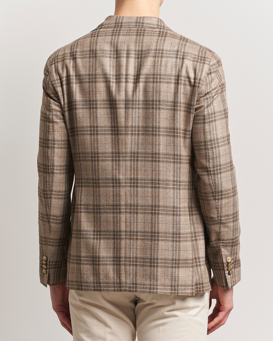 Herren | Sakkos | L.B.M. 1911 | Jack Regular Fit Silk/Wool Overcheck Blazer Brown